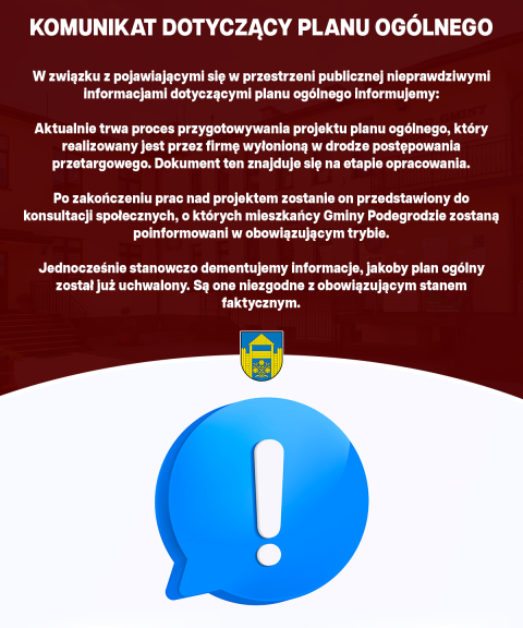 Komunikat dotyczący planu ogólnego