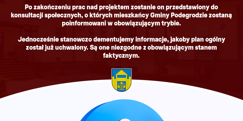 Komunikat dotyczący planu ogólnego