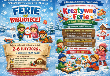 Ferie zimowe w Gminnej Bibliotece Publicznej w Podegrodziu