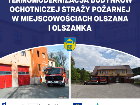 Termomodernizacja budynków Ochotniczej Straży Pożarnej w miejscowościach Olszana i Olszanka