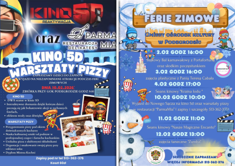 Ferie zimowe z GOK Podegrodzie