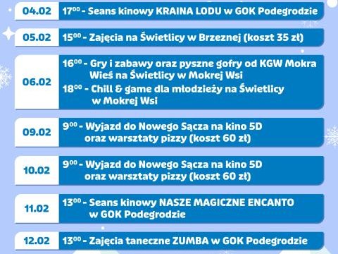 Ferie zimowe z Gminą Podegrodzie