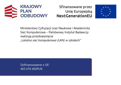 Modernizacja sieci LAN w szkołach podstawowych na terenie Gminy Podegrodzie w ramach inwestycji KPO