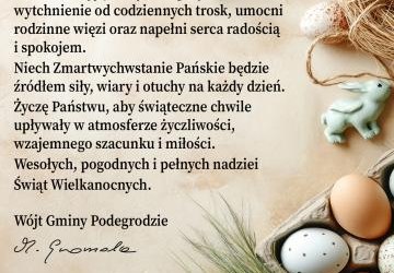 Życzenia świąteczne Wójta Gminy Podegrodzie Małgorzaty Gromali