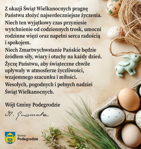 Życzenia świąteczne Wójta Gminy Podegrodzie Małgorzaty Gromali