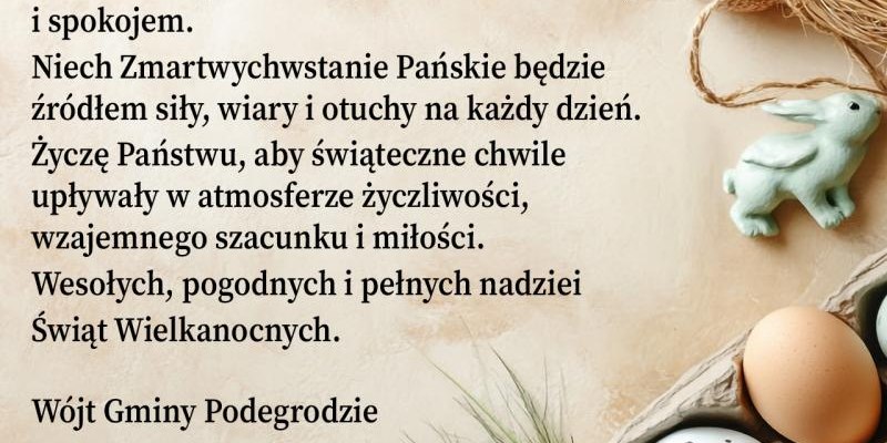Życzenia świąteczne Wójta Gminy Podegrodzie Małgorzaty Gromali