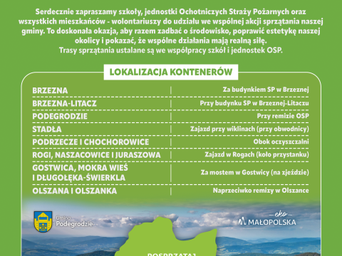 Akcja „Posprzątaj z nami Małopolskę 2026” na terenie Gminy Podegrodzie
