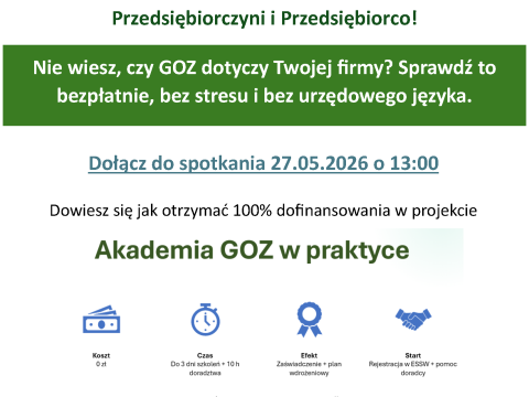 Bezpłatny projekt „Akademia GOZ” dla przedsiębiorców