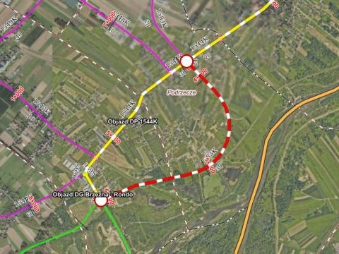 Zamknięcie drogi - Podrzecze-Brzezna