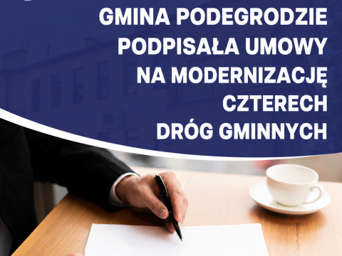 Cztery drogi przejdą modernizację. Gmina Podegrodzie podpisała umowy warte blisko 900 tys. zł