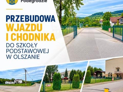 Przebudowa wjazdu i chodnika do Szkoły Podstawowej w Olszanie została zakończona