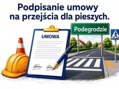 Podpisanie umowy na przejścia dla pieszych