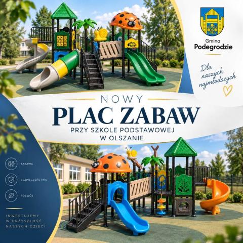 Nowy plac zabaw w Olszanie - przekazano plac budowy