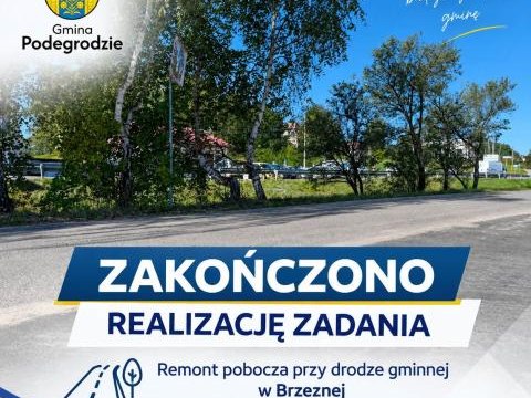 Zakończono remont oibicza przy drodze gminnej w Brzeznej