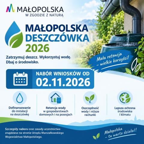 Nabór wniosków o przekazanie w użyczenie zbiorników do magazynowania wód deszczowych i roztopowych mieszkańcom Gminy Podegrodzie