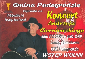 Zapraszamy na koncert Andrzeja Cierniewskiego