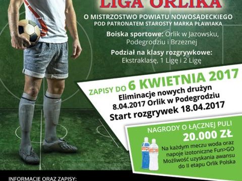 Zapisy do nowego sezonu SUFIGS Ligi Orlika o Mistrzostwo Powiatu Nowosądeckiego