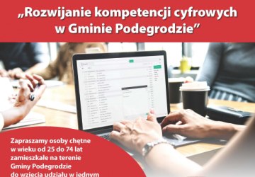Weź udział w projekcie pn.„Rozwijanie kompetencji cyfrowych w Gminie Podegrodzie”