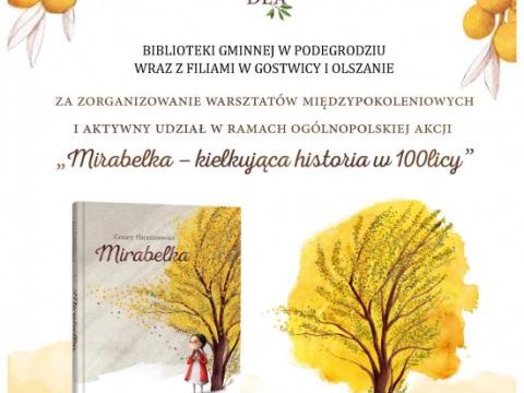 Dyplom dla Biblioteki Gminnej w Podegrodziu