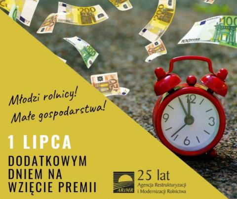 komunikat ARiMR - 1 lipca dodatkowym dniem na złożenie wniosków o premie