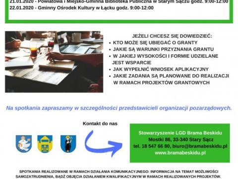 SPOTKANIA INFORMACYJNO - KONSULTACYJNE DOTYCZĄCE PROJEKTÓW GRANTOWYCH