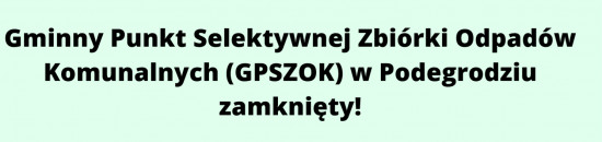 GPSZOK zamknięty do odwołania