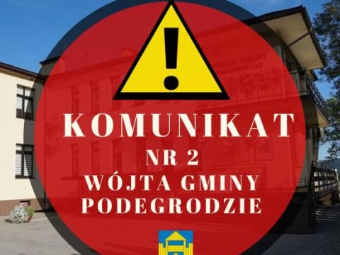 Komunikat nr 2 Wójta Gminy Podegrodzie o wprowadzeniu nowych zasad bezpieczeństwa