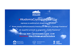 Zaproszenie na webinarium - Program Czyste Powietrze