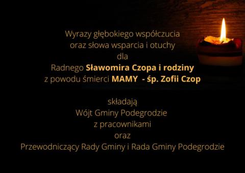 Zmarła Zofia Czop - Mama Radnego Sławomira Czopa