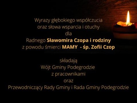 Zmarła Zofia Czop - Mama Radnego Sławomira Czopa