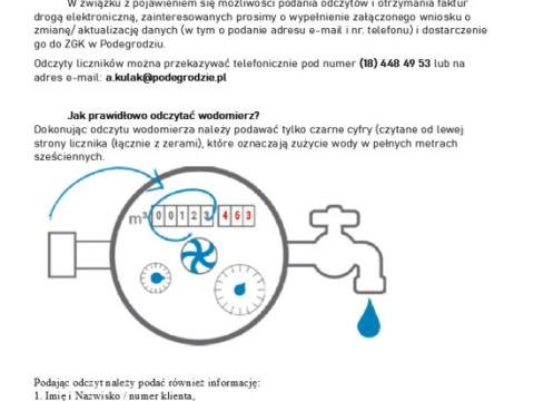 Informacja Zakładu Gospodarki Komunalnej w Podegrodziu