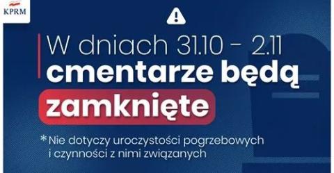 Od jutra zamknięte cmentarze