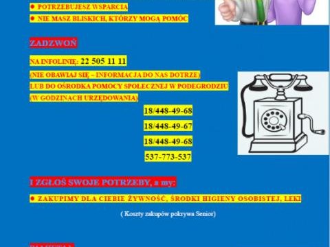 WSPIERAMY SENIORA 70+  W GMINIE PODEGRODZIE