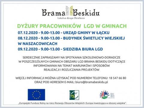 Dyżury pracowników LGD