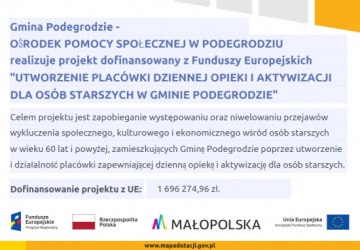 Projekt realizowany przez OPS w Podegrodziu