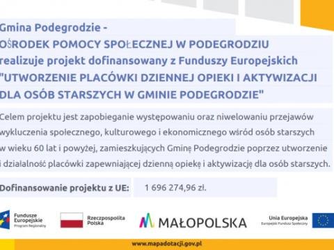 Projekt realizowany przez OPS w Podegrodziu