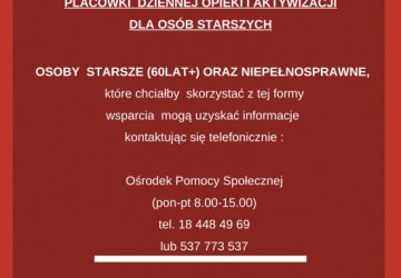 Utworzenie placówki dziennej opieki i aktywizacji dla osób starszych w Gminie Podegrodzie