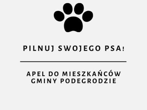 Apel do mieszkańców Gminy Podegrodzie – Pilnuj swojego psa!