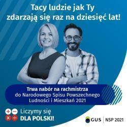 Termin naboru kandydatów na rachmistrzów spisowych do NSP 2021 na terenie całego kraju został przedłużony do 16 lutego 2021 r.