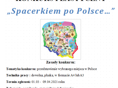„Spacerkiem po Polsce…” - konkurs plastyczny