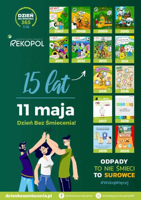 Dzień Bez Śmiecenia – 11 maja 2021 ODPADY TO NIE ŚMIECI – TO SUROWCE. #WidzęWięcej