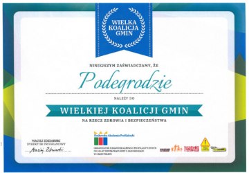 Gmina Podegrodzie w gronie Wielkiej Koalicji Gmin na rzecz zdrowia i bezpieczeństwa