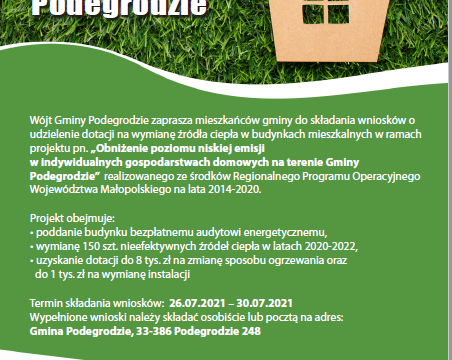 Nabór uzupełniający na wymianę źródeł ciepła