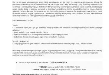 Zaproszenie na warsztaty tradycyjnego wypieku chleba