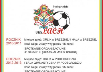 UKS LACH Podegrodzie zaczyna nabór do Szkółki Piłkarskiej