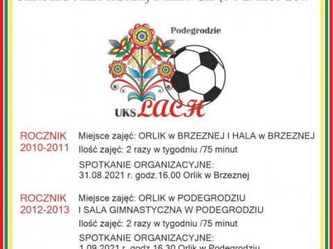 UKS LACH Podegrodzie zaczyna nabór do Szkółki Piłkarskiej