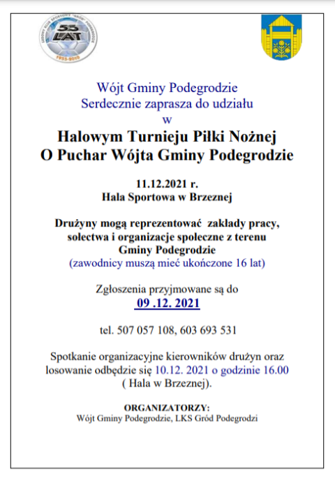 Turniej o Puchar Wójta Gminy Podegrodzie
