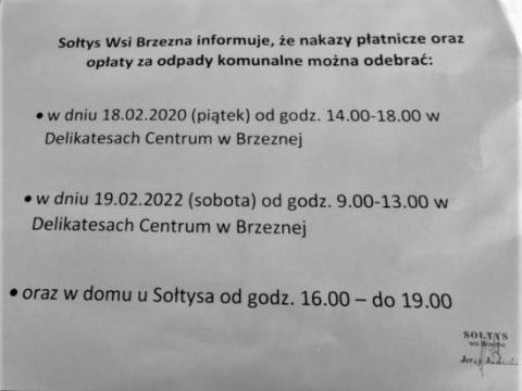 Gdzie odebrać nakazy płatnicze i opłaty ZGK w Brzeznej?