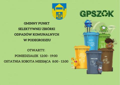 W ostatnią sobotę miesiąca GPSZOK będzie otwarty