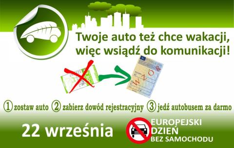 22 września – Europejski dzień bez samochodu